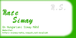 mate simay business card